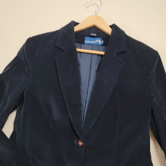 Bridle and Bit Corduroy Jacket Dark Blue Riding Size 11 - Picture 9 of 16
